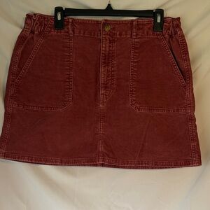 American Eagle Outfitters Corduroy Mini Skirt in Burgundy